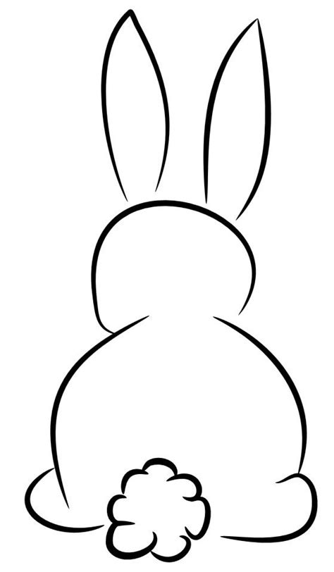 Download Free Linework Easter Bunny from the Back | Embroidery Commercial Use